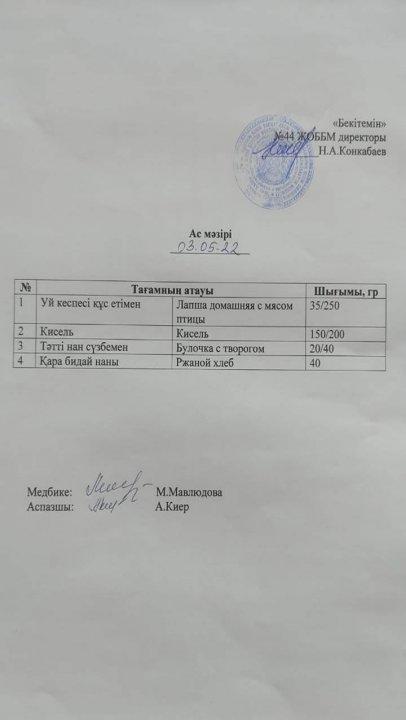 Ас мәзірі