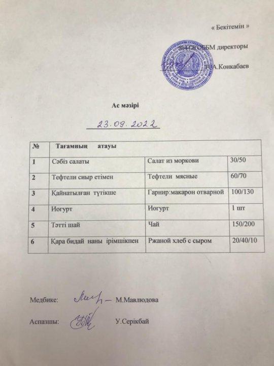 Ас мәзірі