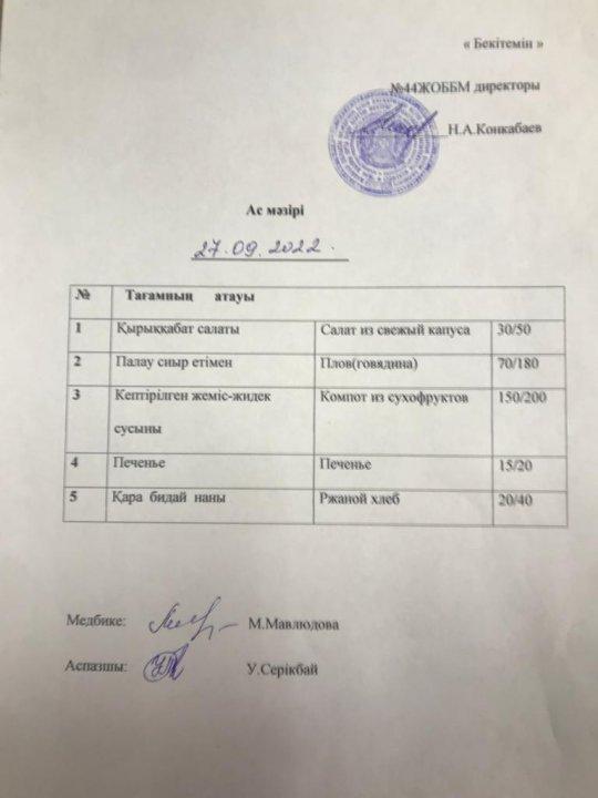 Ас мәзірі