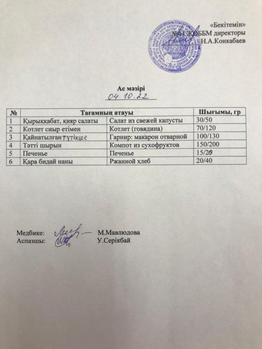 Ас мәзірі