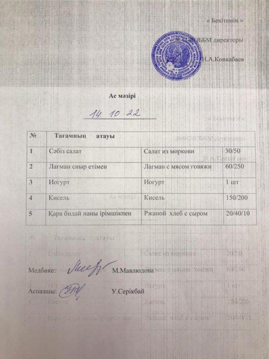 Ас мәзірі