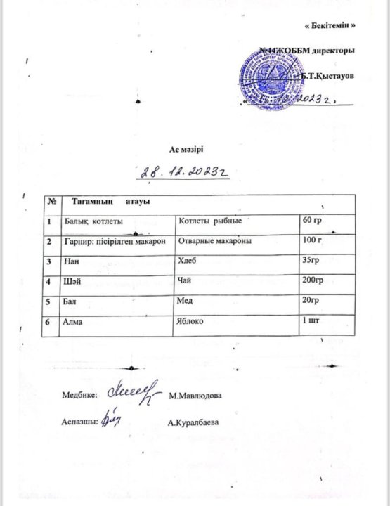 Ас мәзірі