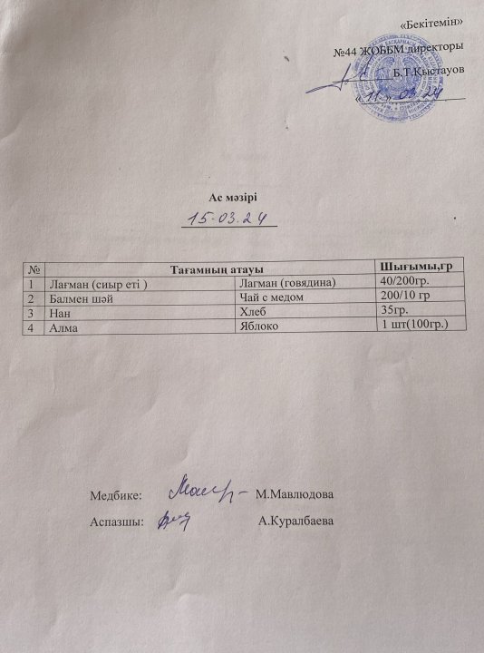 Ас мәзірі