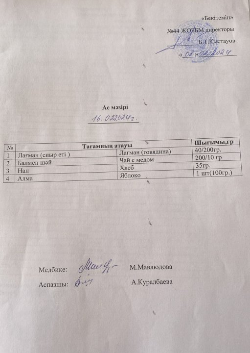Ас мәзірі