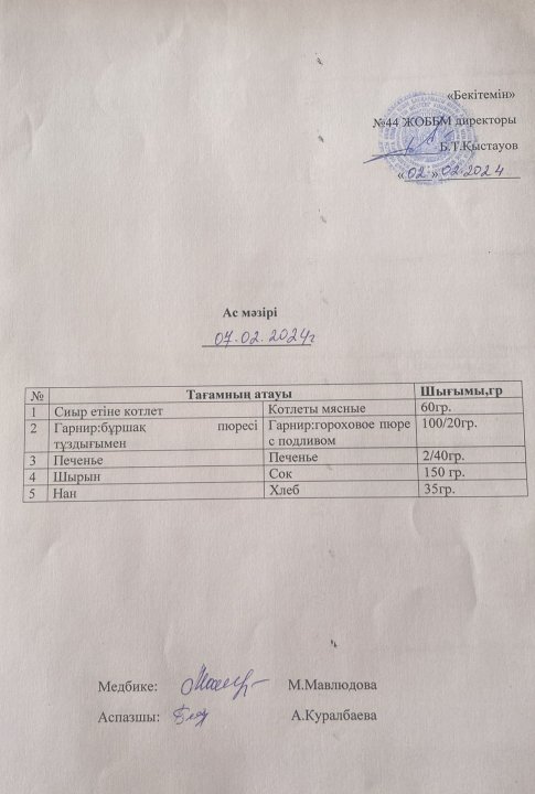 Ас мәзірі