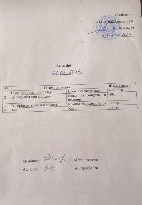 Ас мәзірі